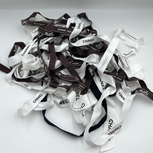 Bundle of Hermes Chanel gucci ribbon decoration gift wrapping w/camellia flower - Picture 3 of 3